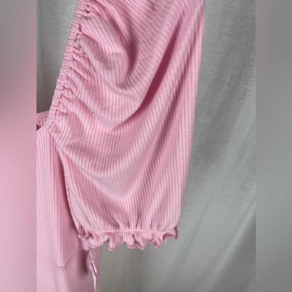 VERO MODA Pink Aria Puff Sleeve Minidress Size Medium NWT - Picture 4 of 10